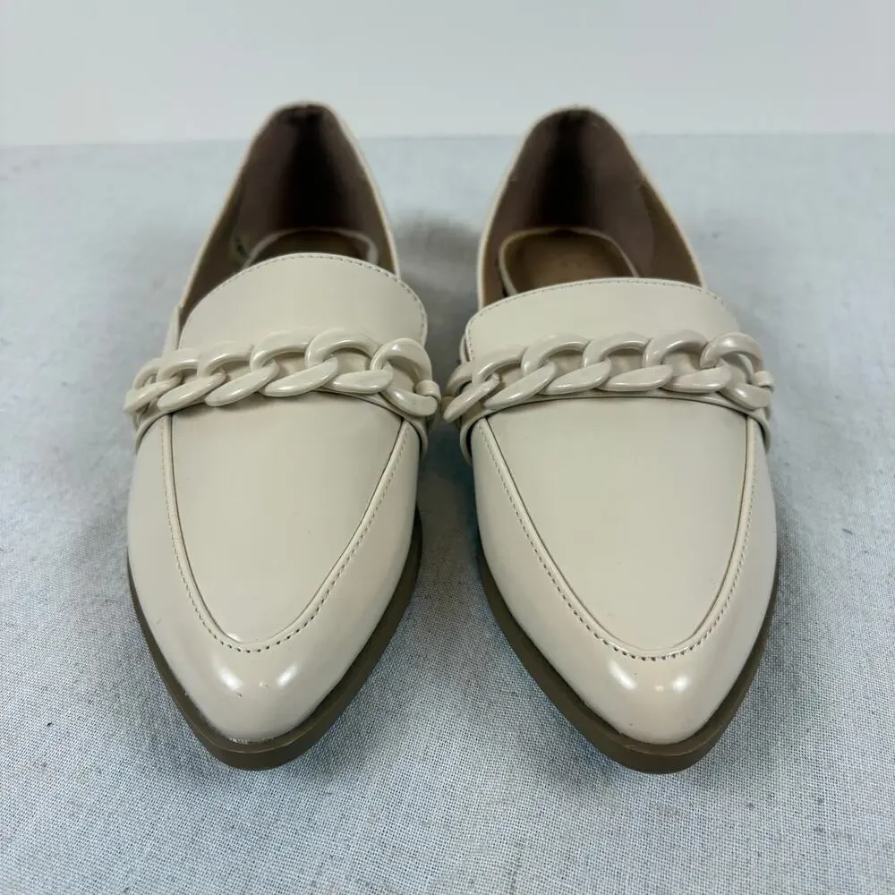LC Lauren Conrad Demii Chain Women's Loafers Bone Size 6